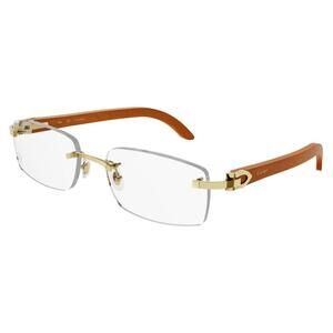 Cartier CT0052o-008 Eyeglasses Gold Brown Metal